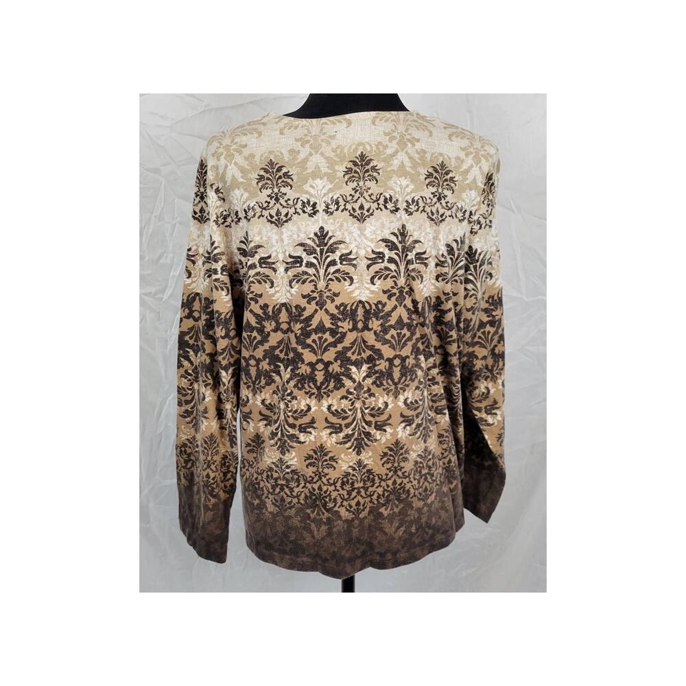 White Stag Brown & Cream Long Sleeve Shirt Women's XXL - Picture 3 of 5